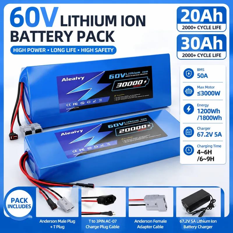 Aleaivy 60V 20AH 30AH 21700 Ak – 60V 30Ah Electric Scooter Battery recenzja i cena