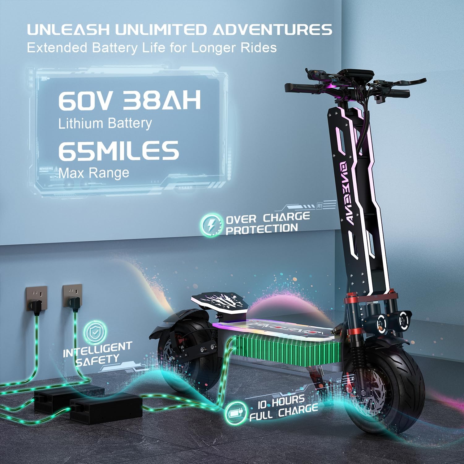ONECNA NEW GT9 GT8 GT7 Elektry – 60V 5600W Dual Motor Electric Scooter recenzja i cena